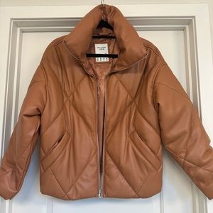 Abercrombie & Fitch Vegan Leather Puffer Jacket
